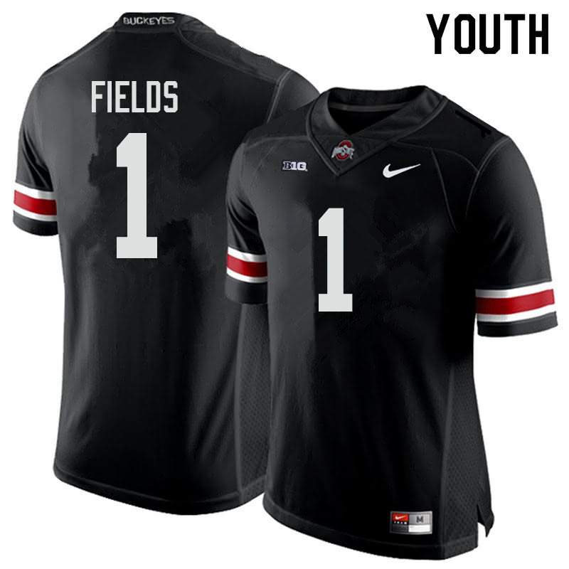 Ohio State Buckeyes Youth Justin Fields #1 Black Authentic Nike College NCAA Stitched Football Jersey AH19S46MK